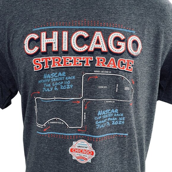 NASCAR Chicago Street Race Shirt 2024 Track Map Graphic Tee XL NWT - Picture 4 of 8